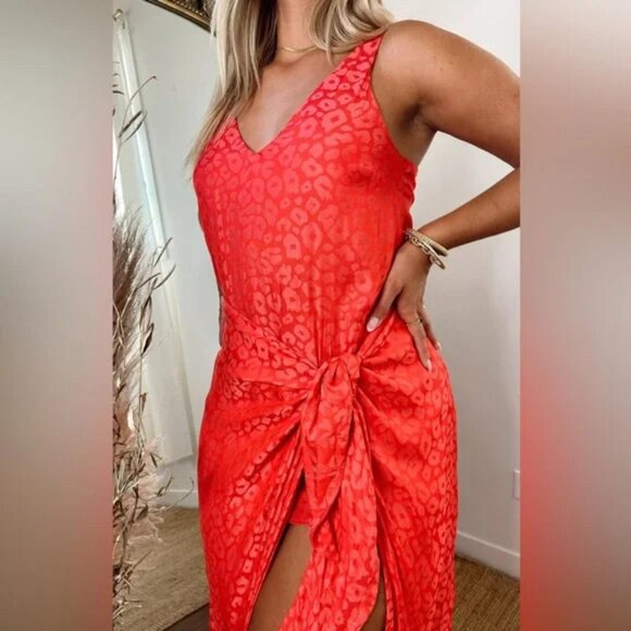 Show Me Your Mumu - Red Silk Wrap Dress - Picture 3 of 5